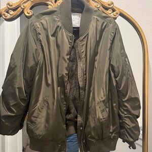 Angel Kiss Olive Bomber Jacket